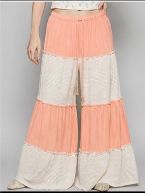 POL WIDE LEG TIERED PANTS